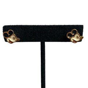 Vintage Mickey Mouse Stud Earrings Disney Licensed Gold Tone Pierced